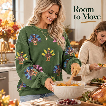Thanksgiving Turkey Sequin Sweatshirt