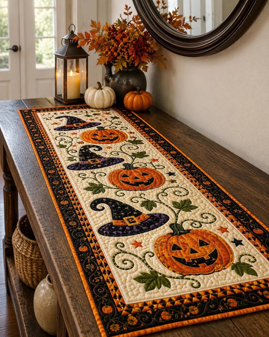 🍁🎃 Rustic Autumn Table Runner – Create a Warm Harvest Season Atmosphere
