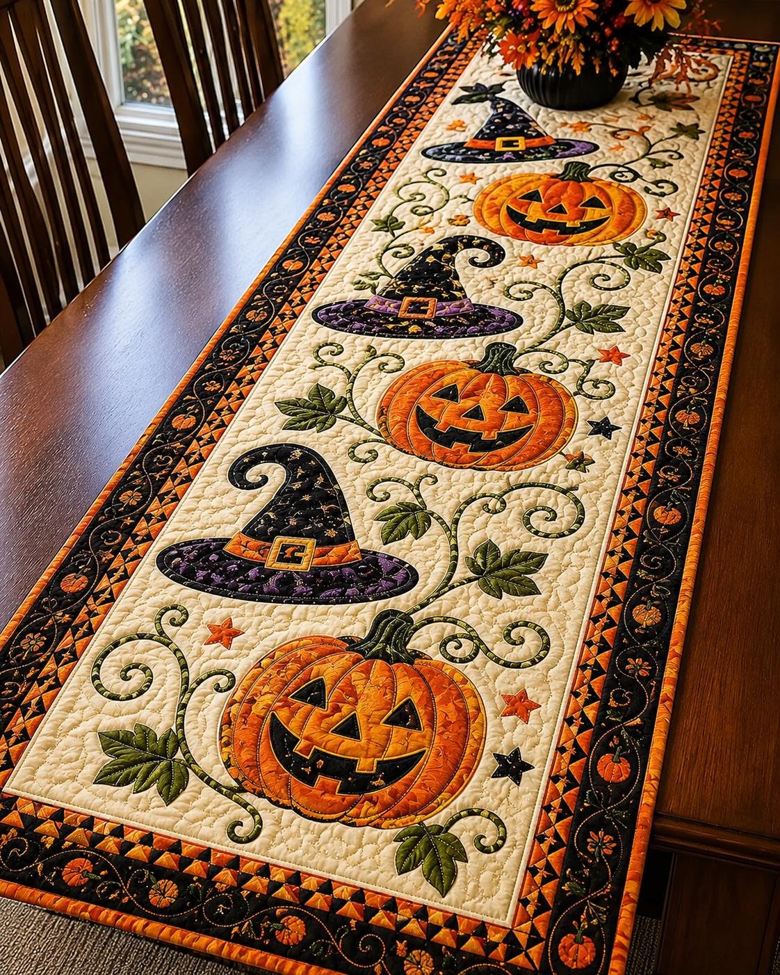 🍁🎃 Rustic Autumn Table Runner – Create a Warm Harvest Season Atmosphere