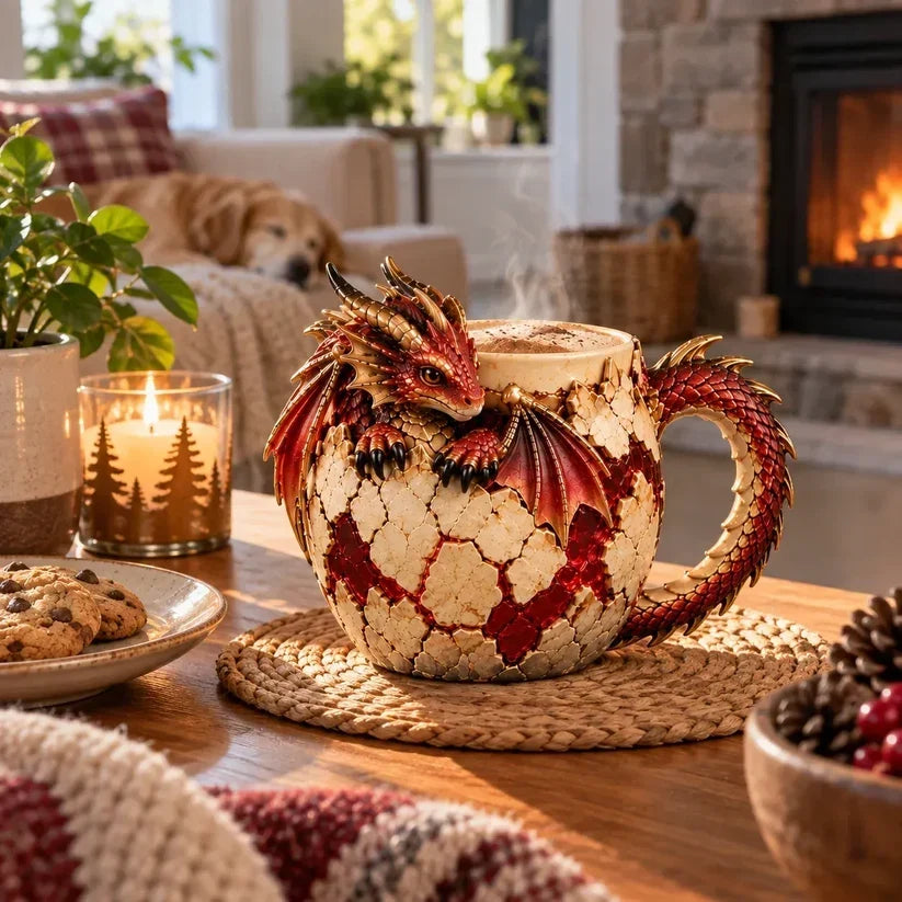 ⏳ Last Day 48% OFF – 🐉 Sculpted Dragon Mug Collection | 6 Fantasy Realm Designs with Raised 3D Dragon Details ☕