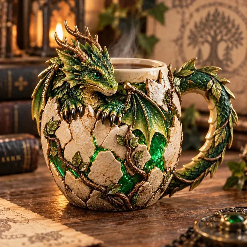 ⏳ Last Day 48% OFF – 🐉 Sculpted Dragon Mug Collection | 6 Fantasy Realm Designs with Raised 3D Dragon Details ☕