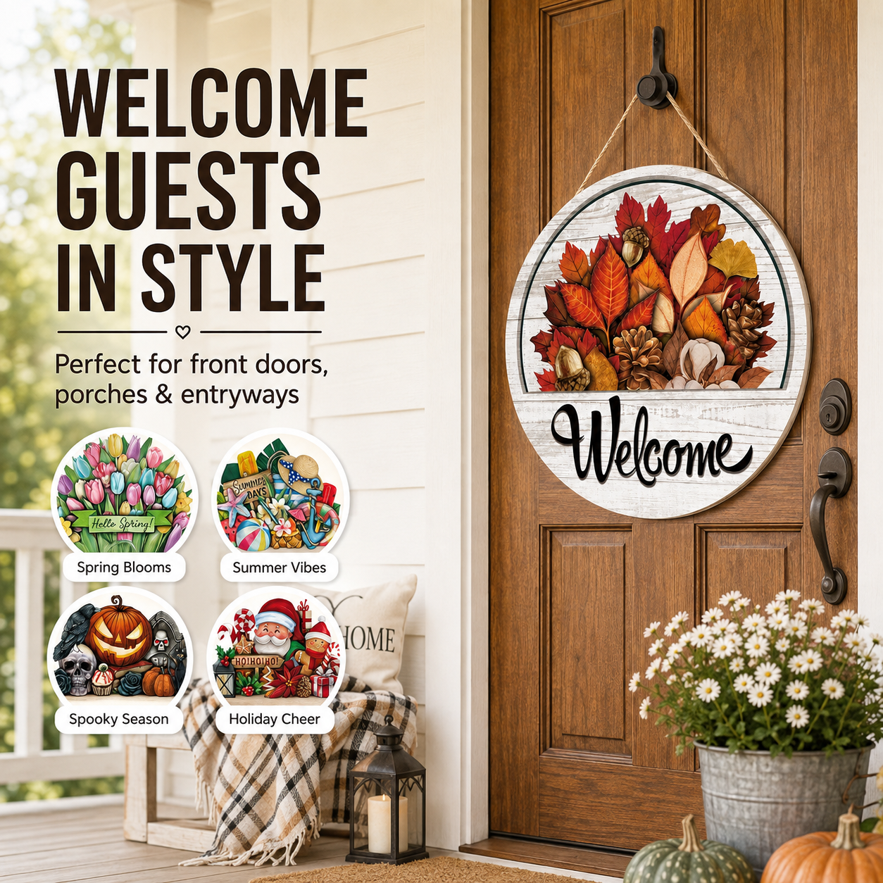 Rustic farmhouse welcome sign